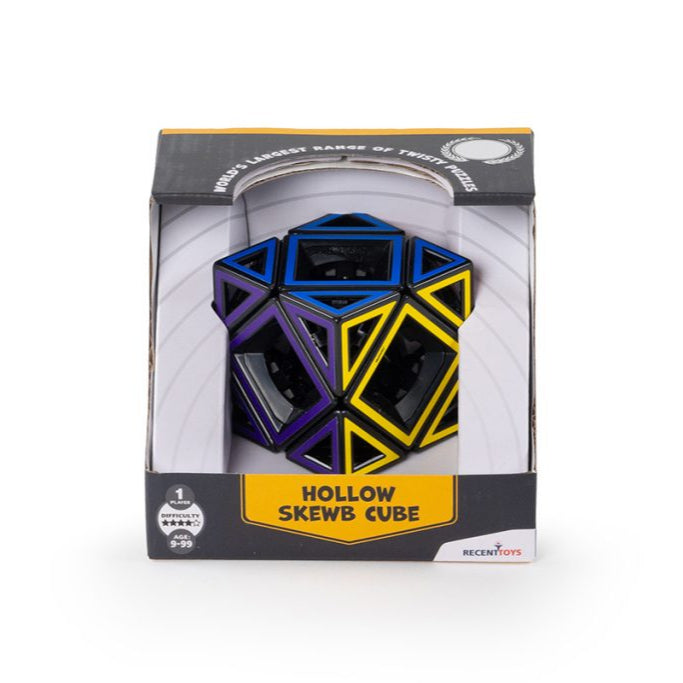 Hollow skewb cube in packaging