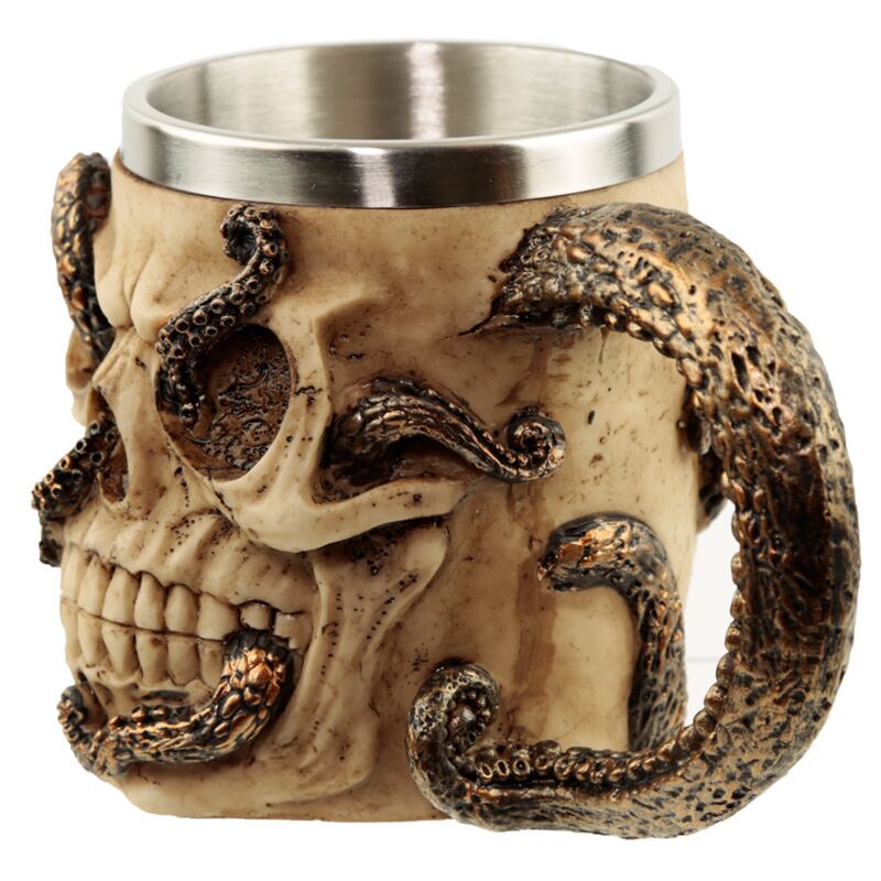 Bronze Octopus Skull Tankard