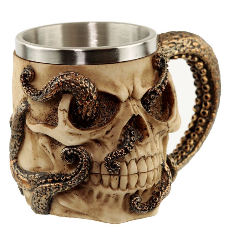 Bronze Octopus Skull Tankard